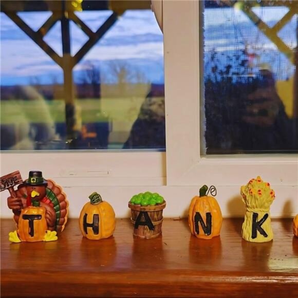 Fun Express Resin Give Thanks Blocks (Set of 6) Fall Home Decor - Picture 5 of 6